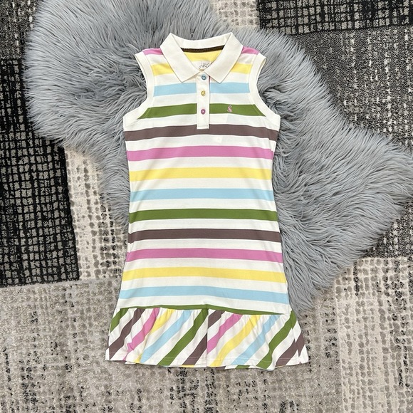 Little Joule Colorful Pastel Striped Polo Dress Size 9-10 NWT - Picture 1 of 4